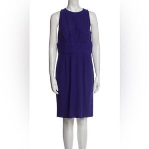 St. John Purple Crew Neck Sleeveless Pleated Knee-Length Dress Women’s size 10